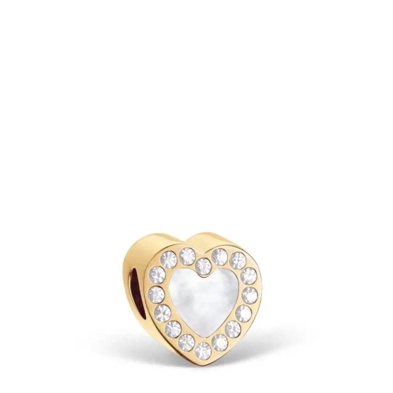 Bering hart bedel goudkleur met wit