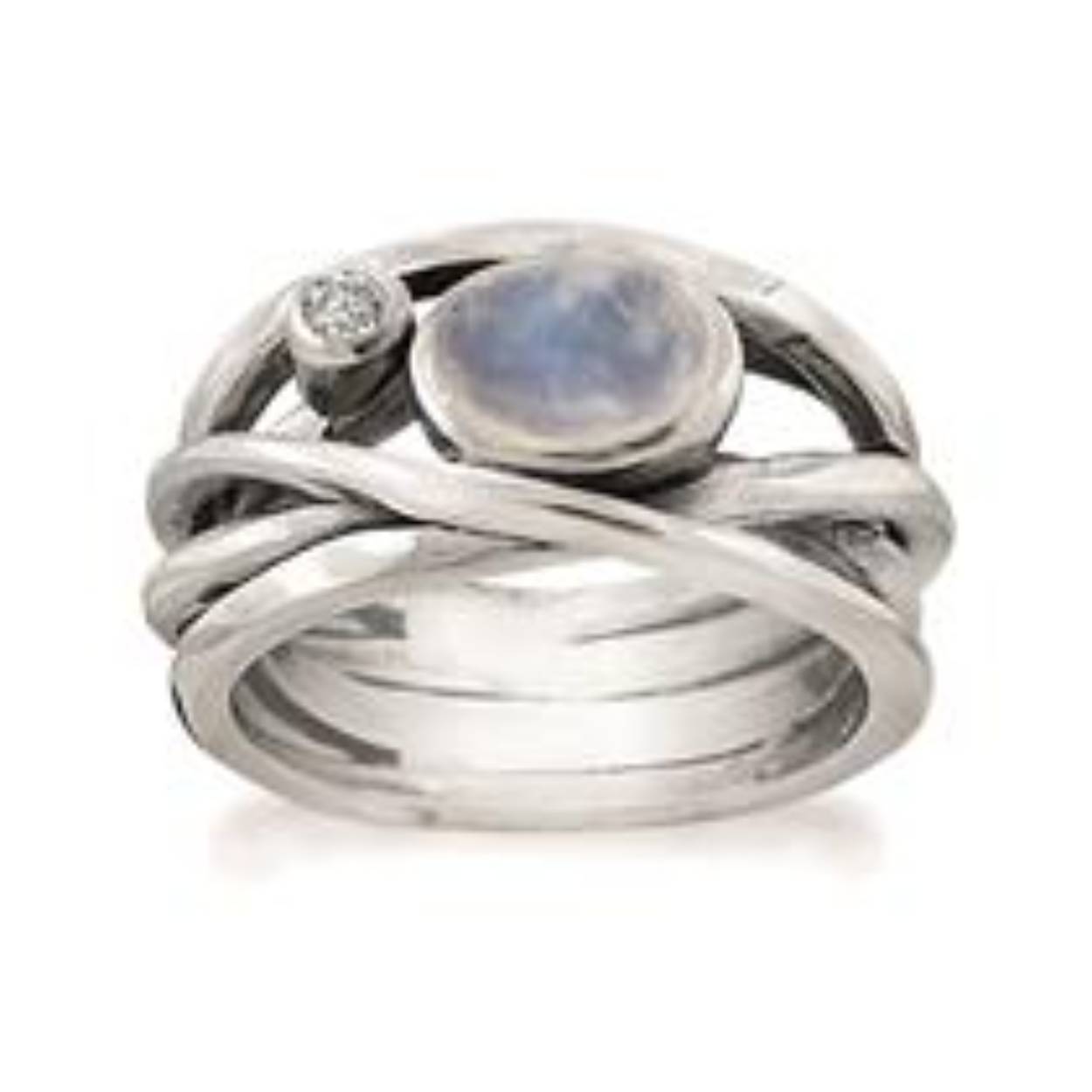 ring curly met maansteen, maat 56