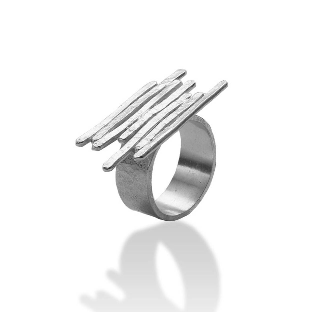 Zilver ring rodium onno