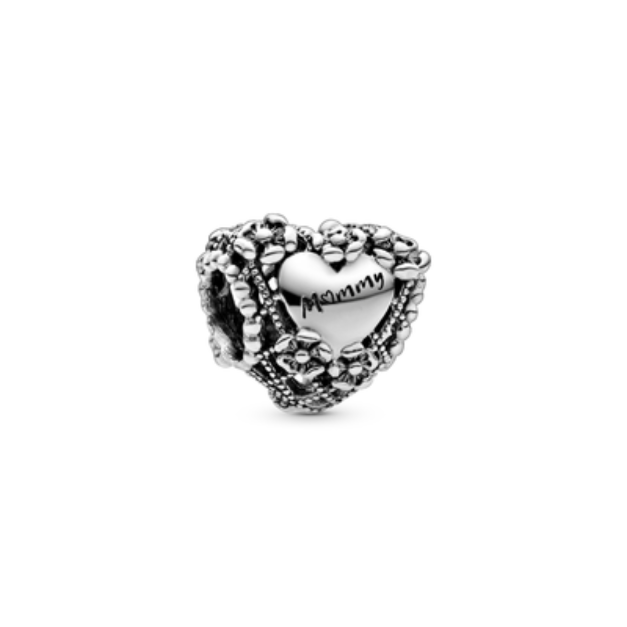 Pandora charm zilver hartje Mummy