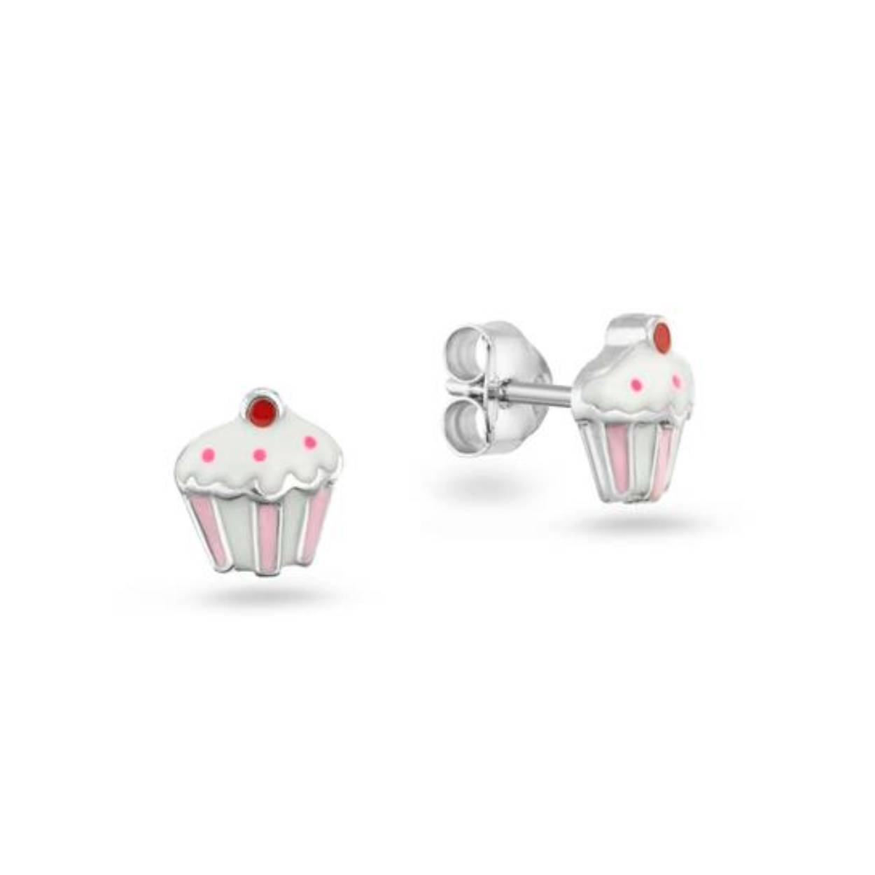 Zilveren Oorstekers Cupcake