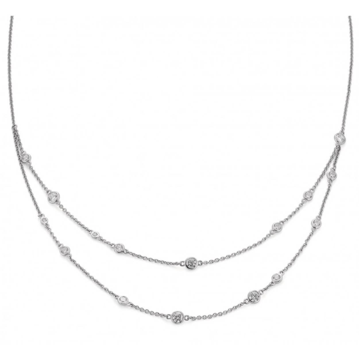 Prachtig gerhodineerd zilveren collier met hanger met zirconia stenen van het merk Viventy.