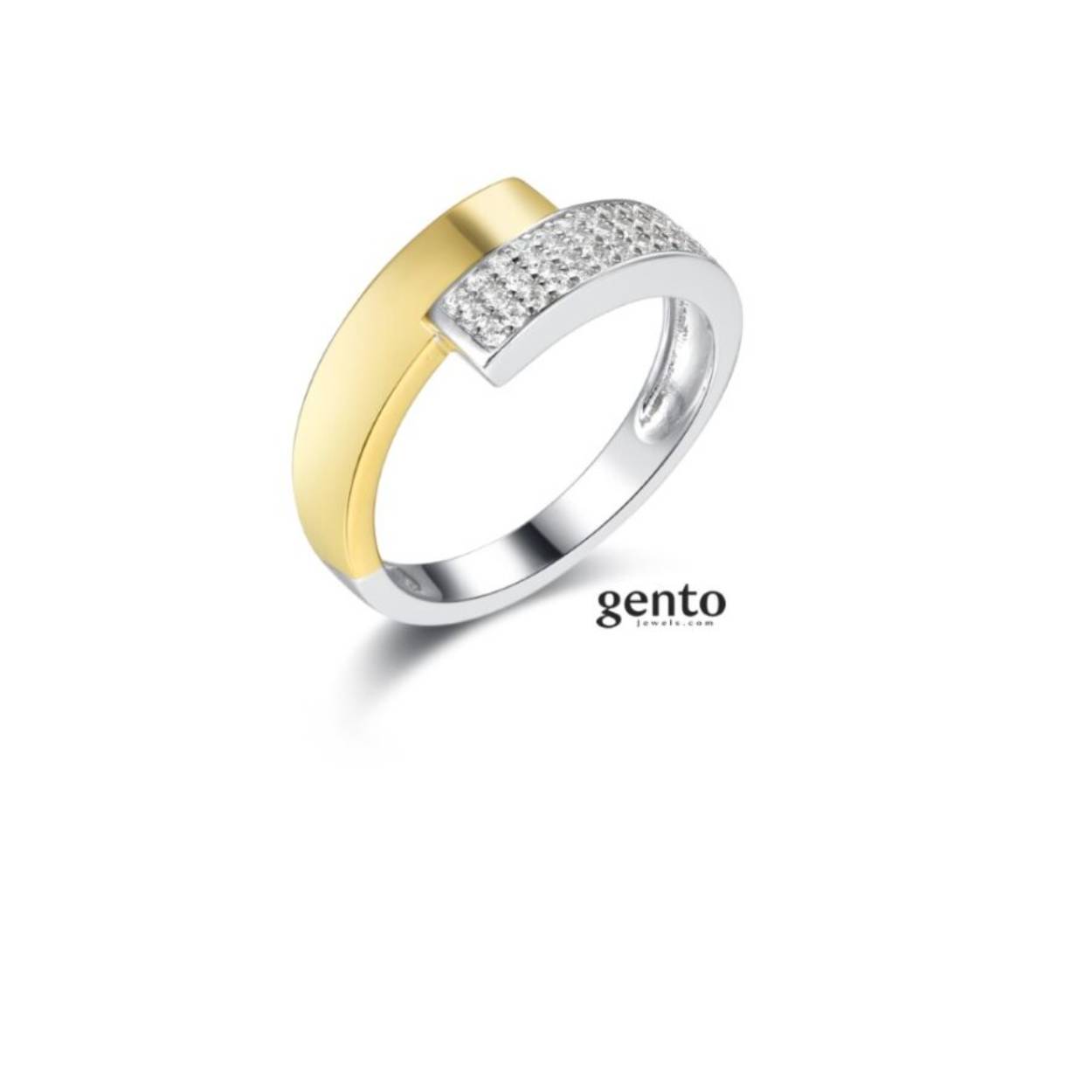 zilveren ring bicolor gento jewels mt 56