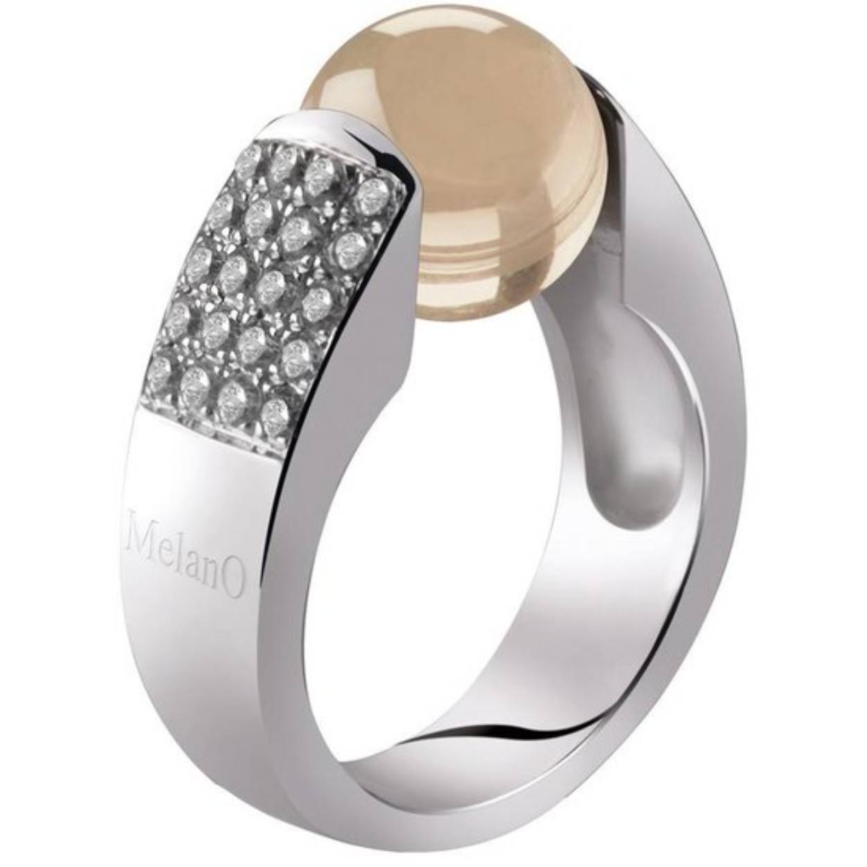 Melano zilveren 12mm Cateye zirkonia M01R3904CZ mt.58
