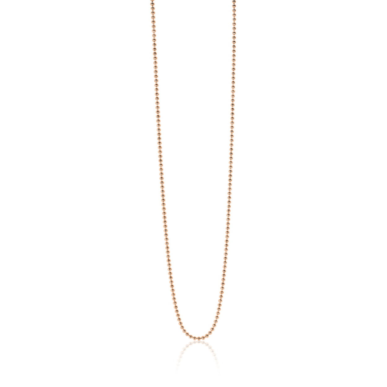 42cm ZINZI zilveren bolletjes ketting rose verguld ZILC-B42R