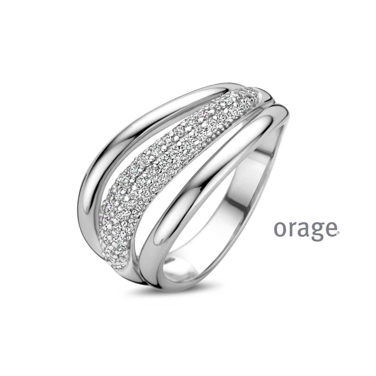 Orage ring zilver met zirkonia steentjes