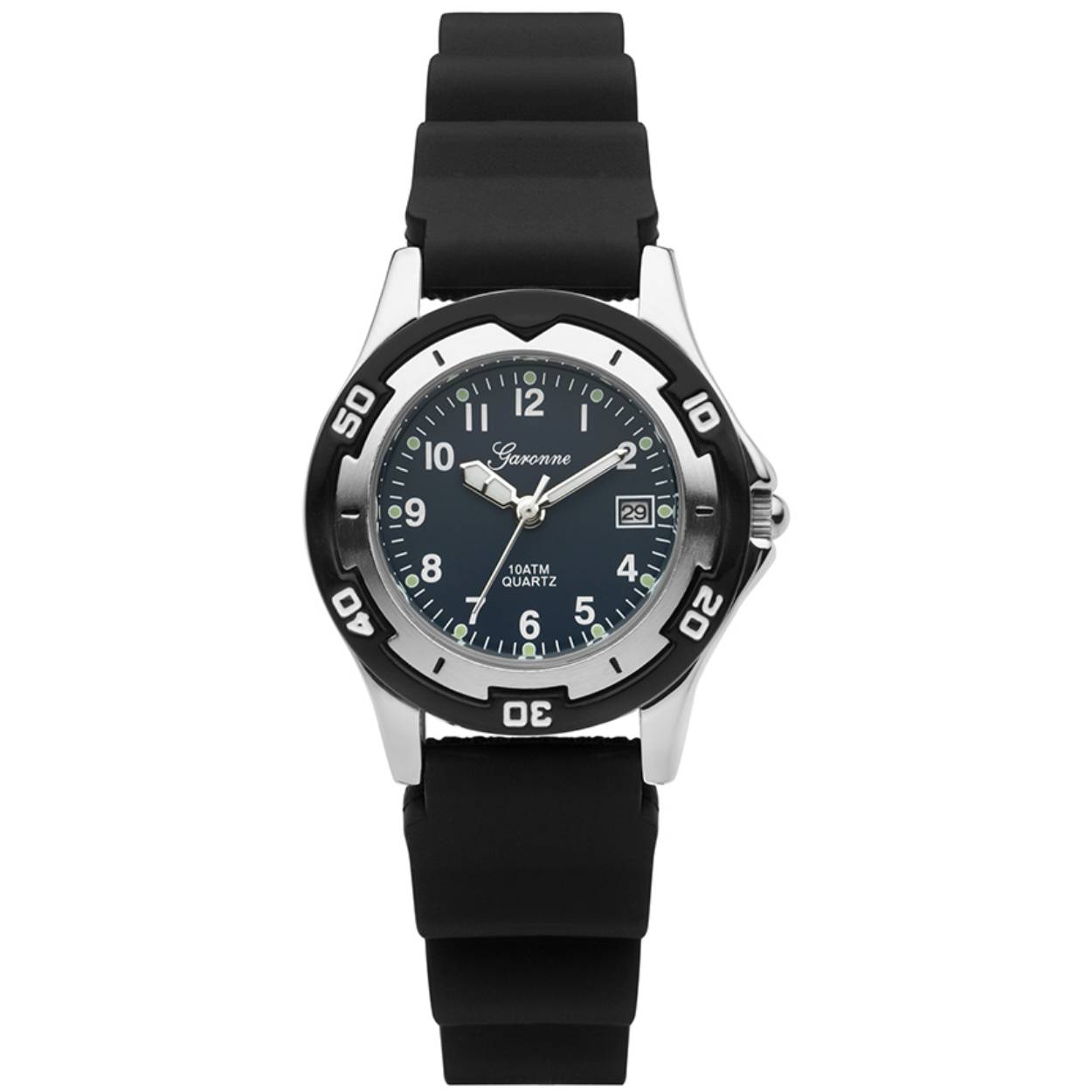 Garonne kinderhorloge zwart kunststof