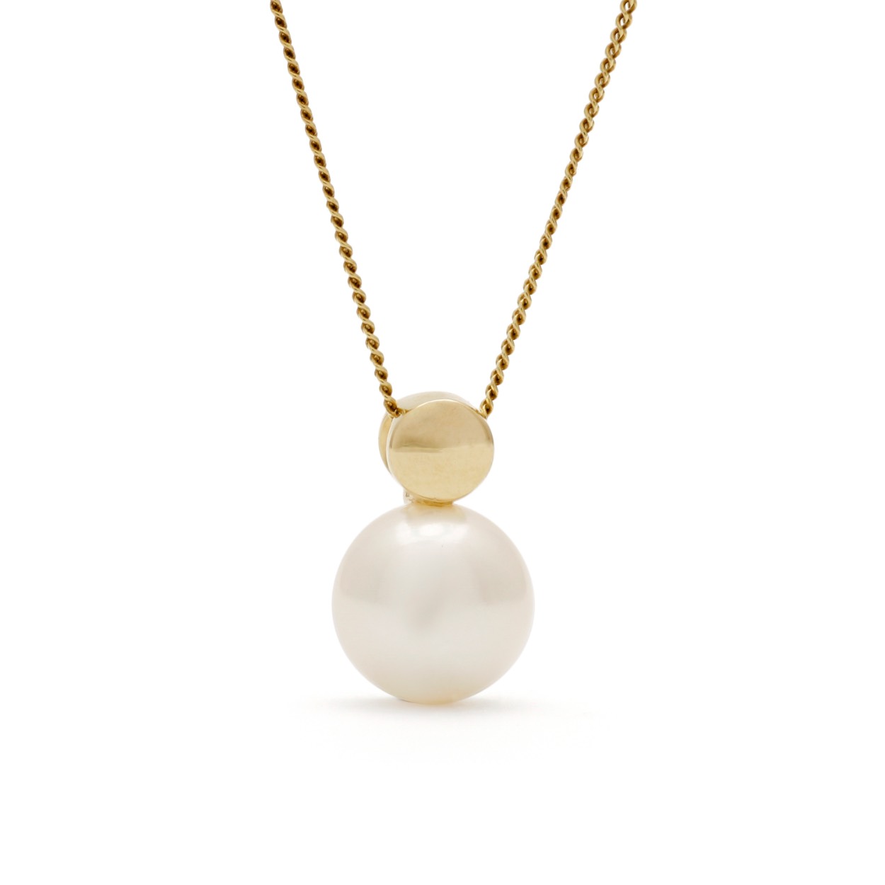 14 karaat geelgouden zoetwaterparel hanger 