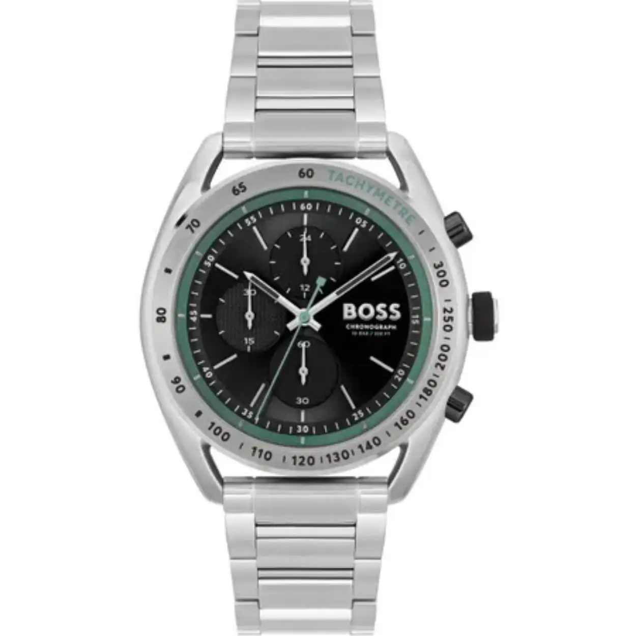 Dit BOSS horloge behoort tot de Center Court collectie.
Referentienummer: HB1514023

Dit BOSS horloge heeft een sporief stijlvolle uitstraling. Het herenhorloge valt op door zijn zilverkleurige stalen horlogekast met een bewerkte bezel met een tachymeter en een zwarte wijzerplaat met chronograaf, datum en 24-uursaanduiding. De fijne wijzers en de fijne uursaanduiding geven dit horloge een chique uitstraling. Aan de kast zit een zilverkleurige stalen schakel band met een vouwsluiting. De kast van het horloge heeft een doorsnee van 44mm met mineraalglas en is 10 ATM. 
