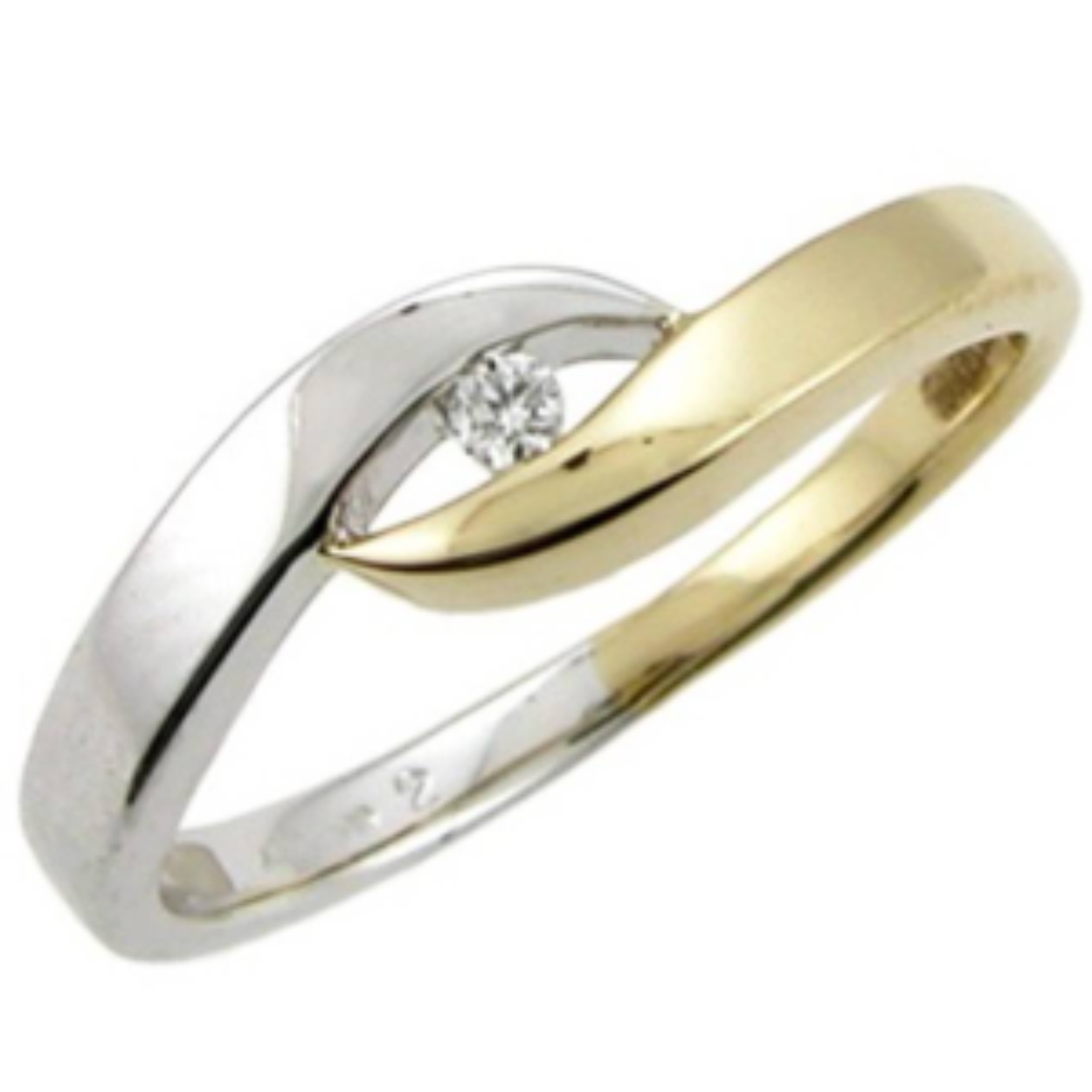 GOUDEN RING MET 1-0.02CRT BRILJANT