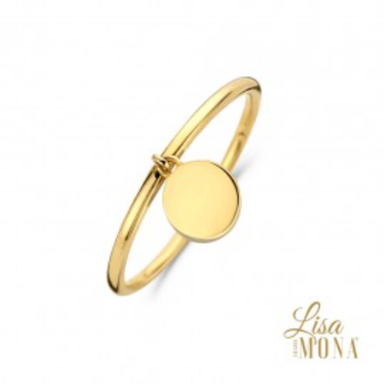 Lisa Mona ring 14k rond graveerplaatje 
