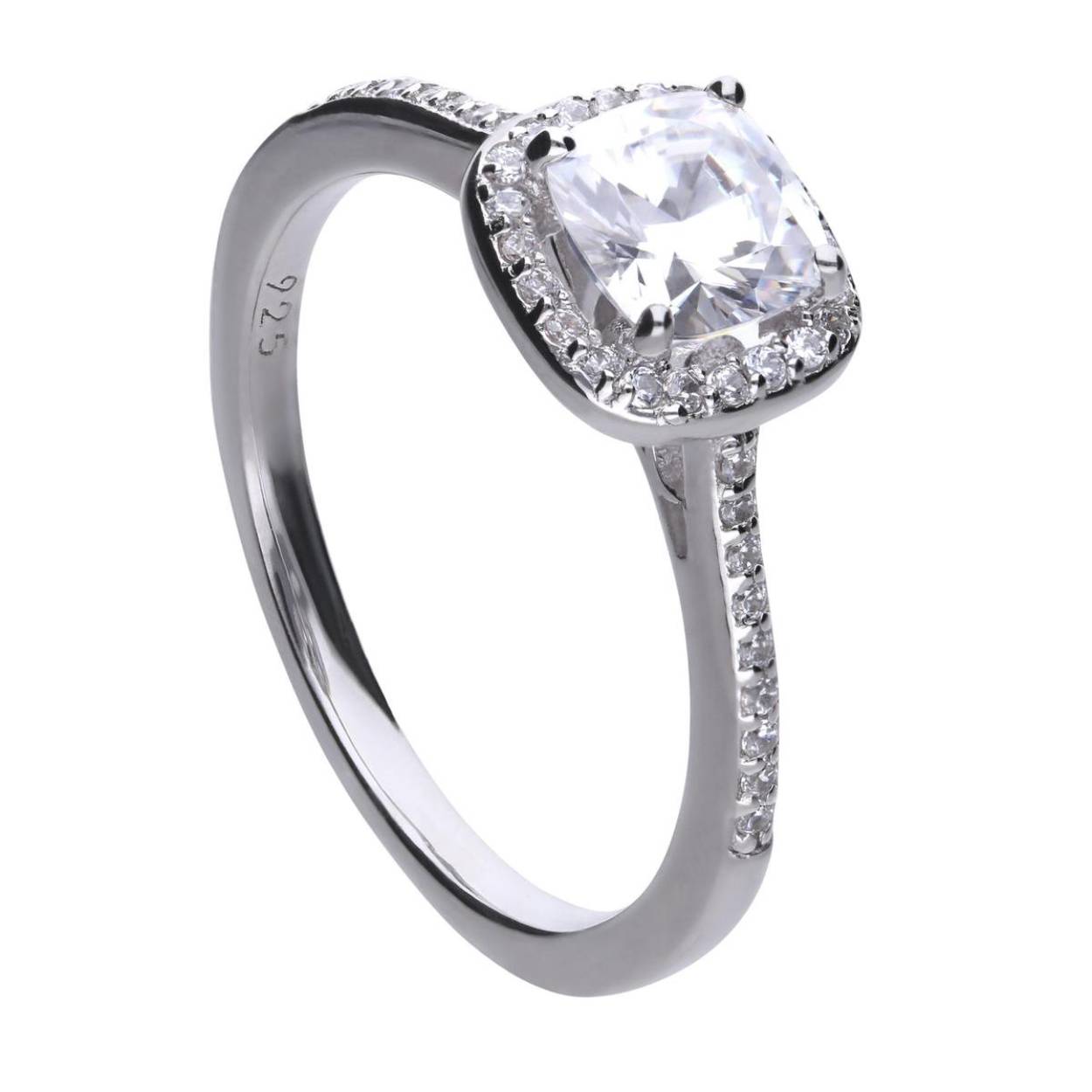 Zilveren ring Diamonfire met zirkonia's.
