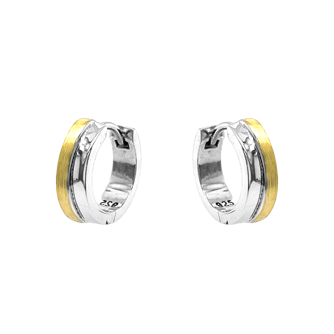 Deze 925 bicolor zilveren klapoorringen zijn onwijs solide gemaakt en hebben een luxe uitstraling. Het vergulden gedeelte is fijn gematteerd en het zilveren gedeelte is glad gepolijst