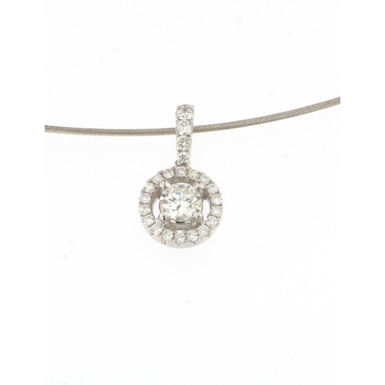 hanger in wit goud 18kt met briljant
0.22ct + centrale diamant 0.26ct