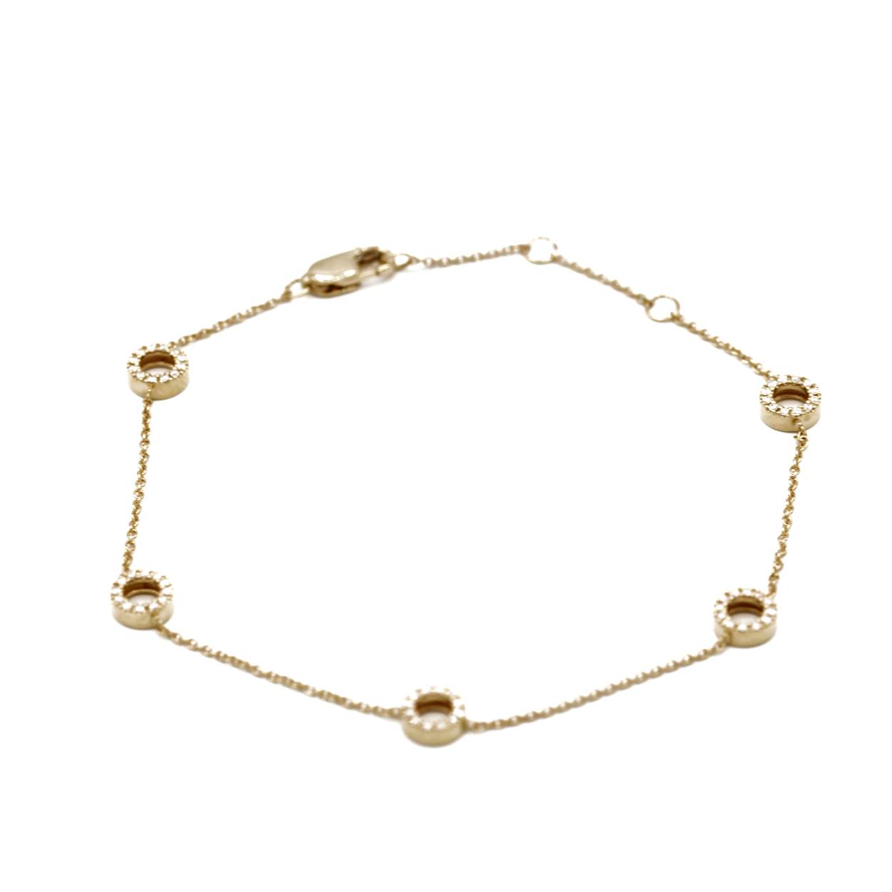 Geelgouden armband 18Kt met diamant 0.14ct