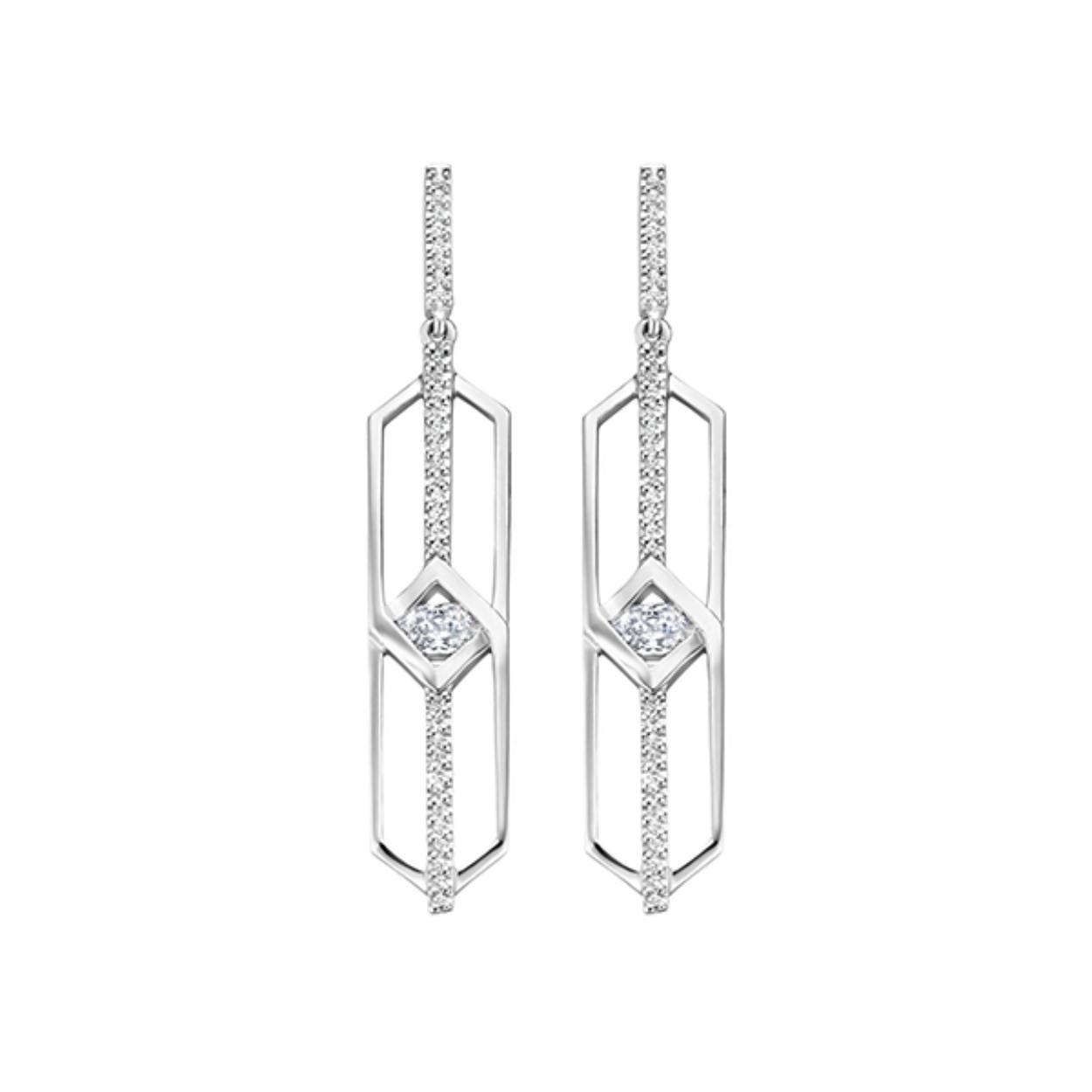 
FJF JEWELLERY EARRINGS CLASSIC ART SILVER RHODIUM PLATED WITH