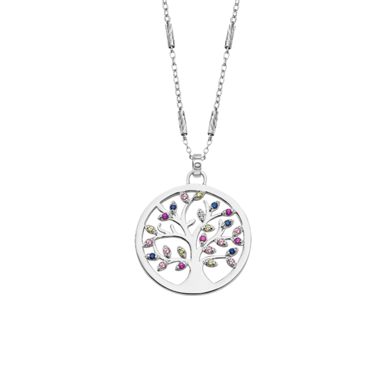 Zilveren ketting met levensboomhanger