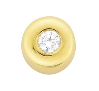 gouden hanger, rondje+cz 5,5mm