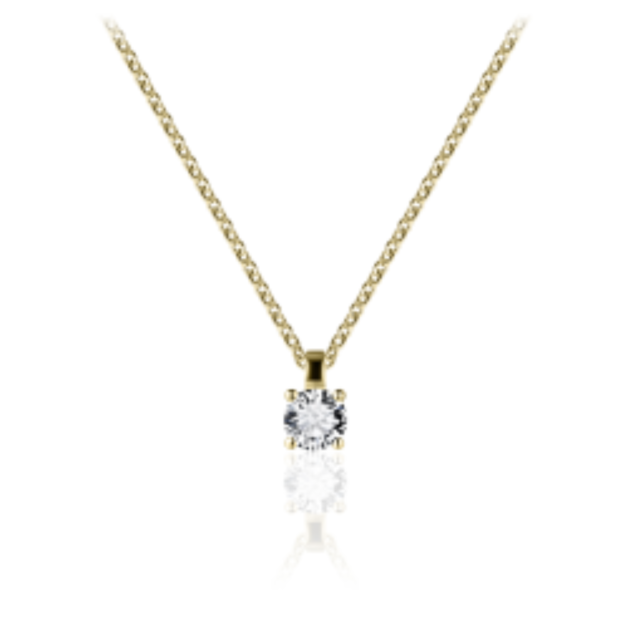 Ketting goldplated op zilver met een vierkante zirconia 