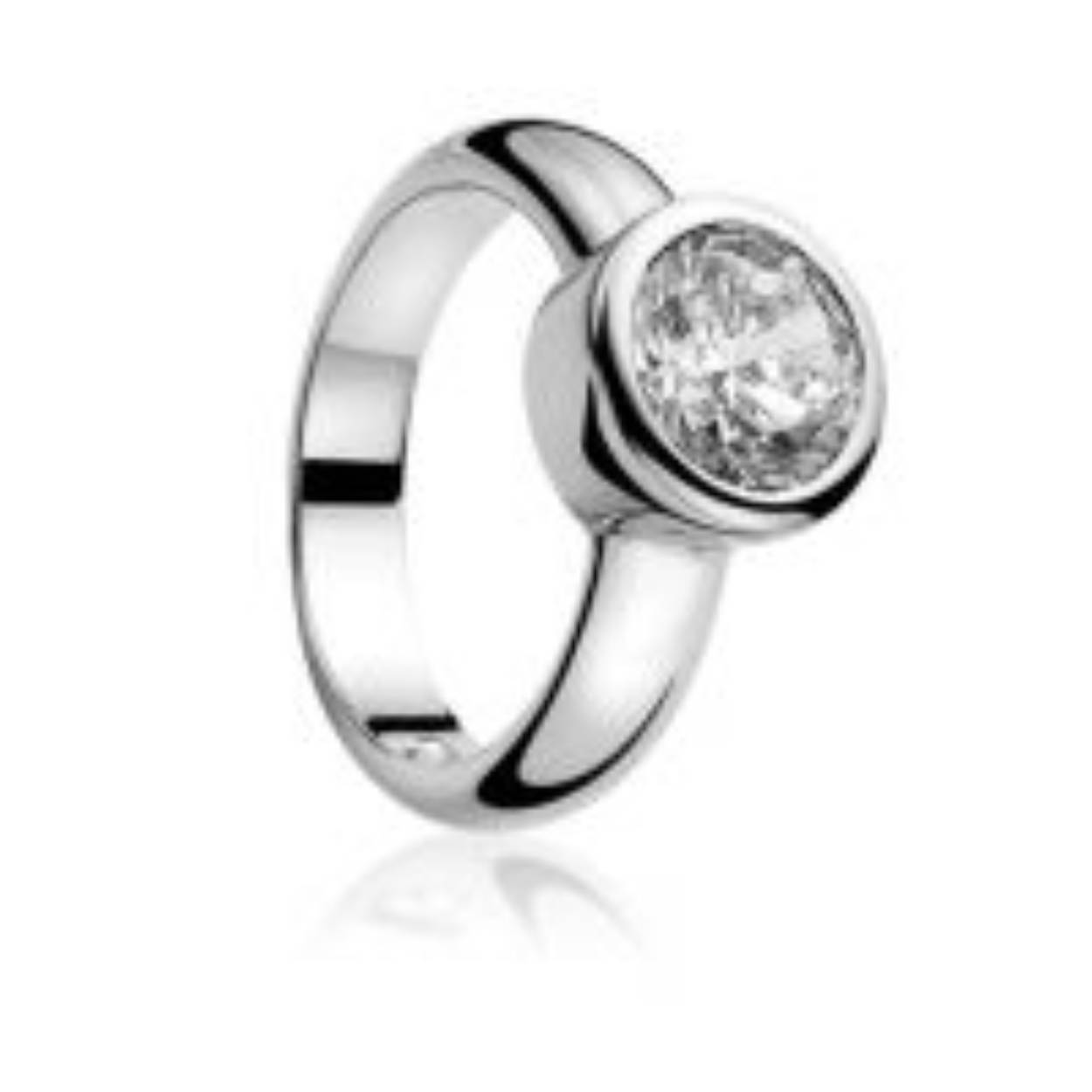 ZINZI zilveren ring met grote zirconia steen. Vervaardigd van eerste gehalte zilver (925) en met extra rodiumlaag voor een langdurige glans.