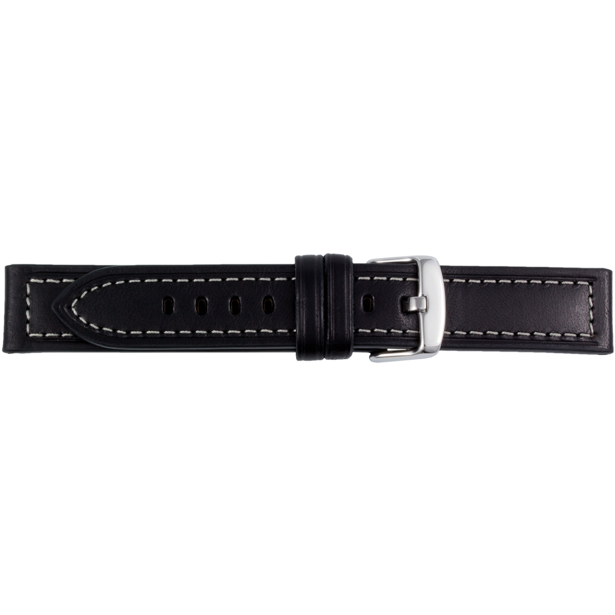Leren horlogeband zwart
