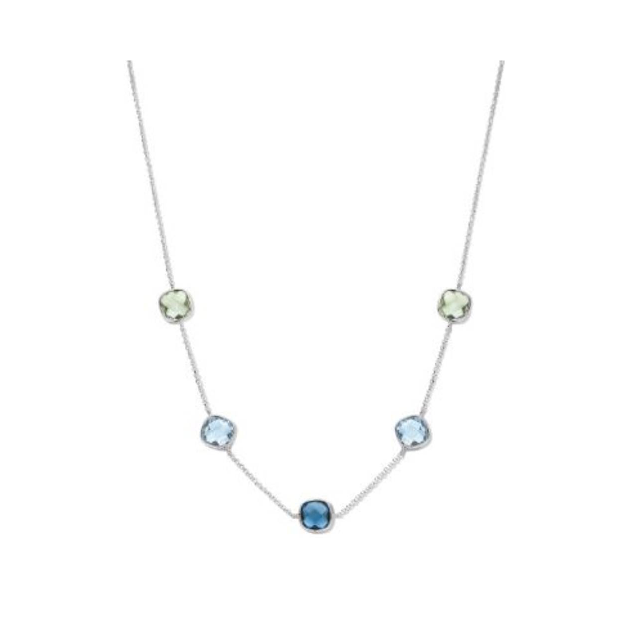 14kt witgouden collier met Topaas
