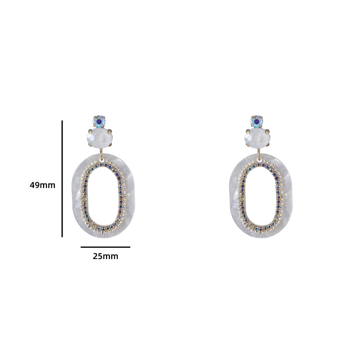 Oval Element Drop - 14K + White
E4043-1