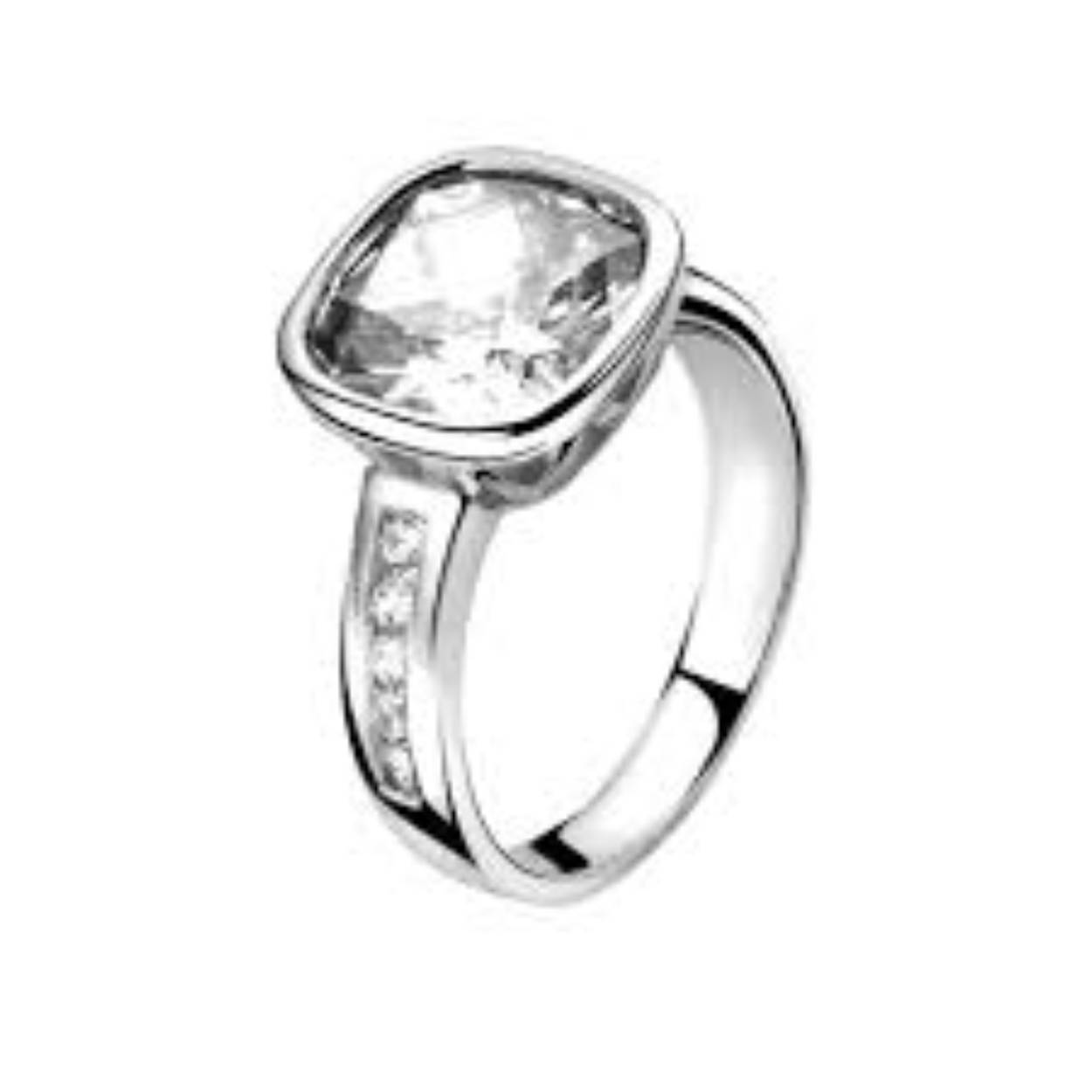 ZINZI zilveren fantasie ring met zirconia. De ring is verder bezet met aan elke kant 5 witte zirconia's die de ring een finishing touch geven.