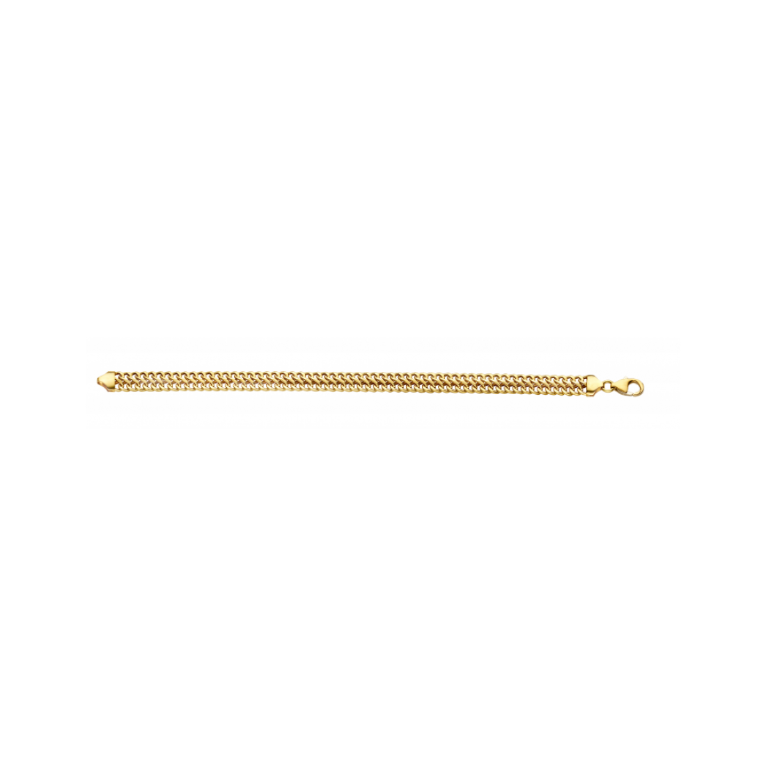 Fjory - Geelgouden dubbel gourmette armband met zilveren kern. 8mm, 21cm - 40-DG0821
