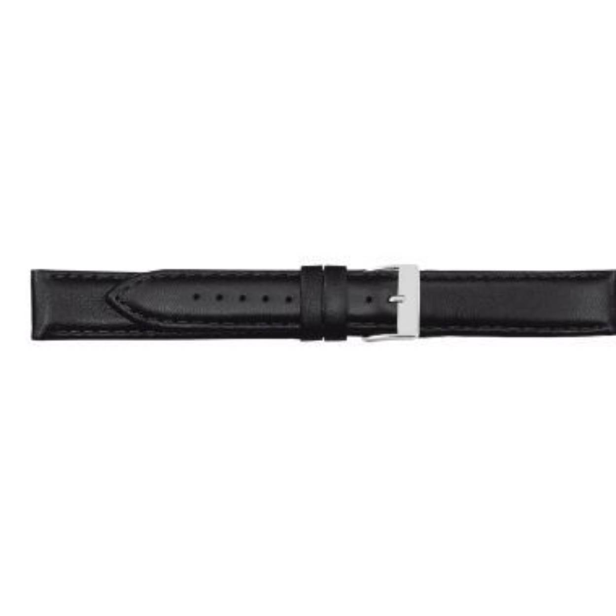 Horlogeband leder 288 glad zwart stiksel XXL 26mm