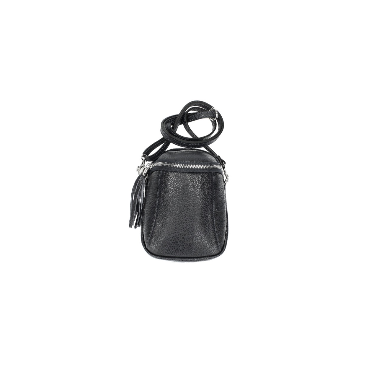 Klein handig tasje geschikt voor telefoon en nog wat andere kleine dingen.

zachte structuur
2 vakken
polyester voering
verstel/afneembare schouderriem 
Afmetingen:
Hoogte 18cm x breed 13cm x diep 8cm