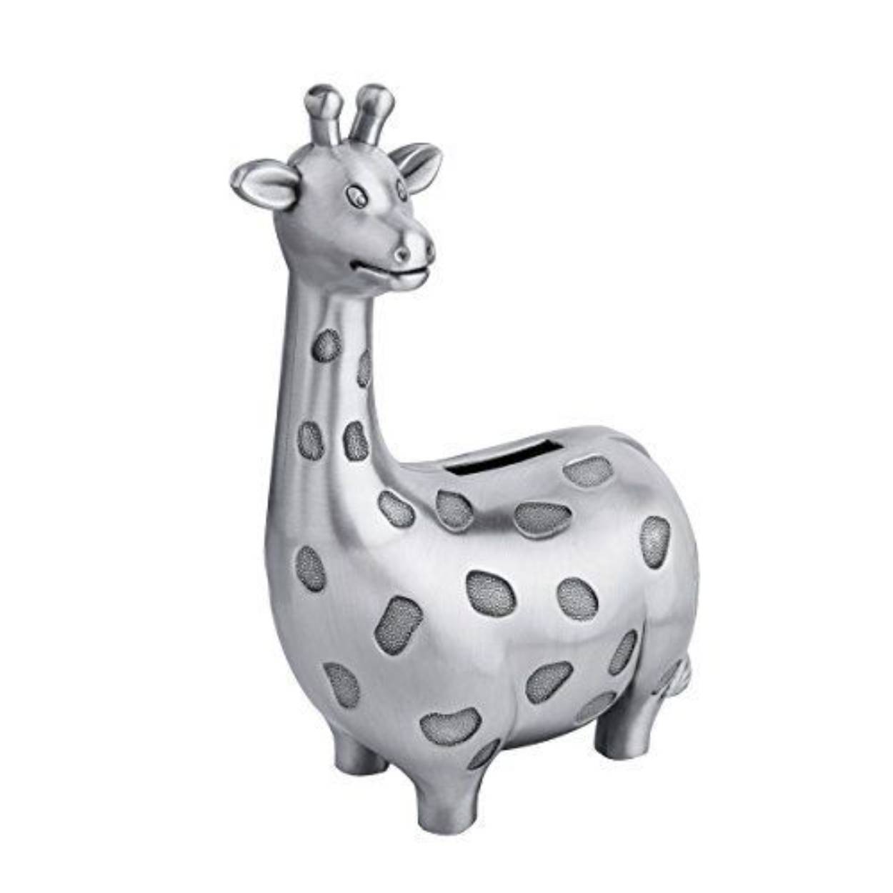 verzilverde spaarpot giraffe