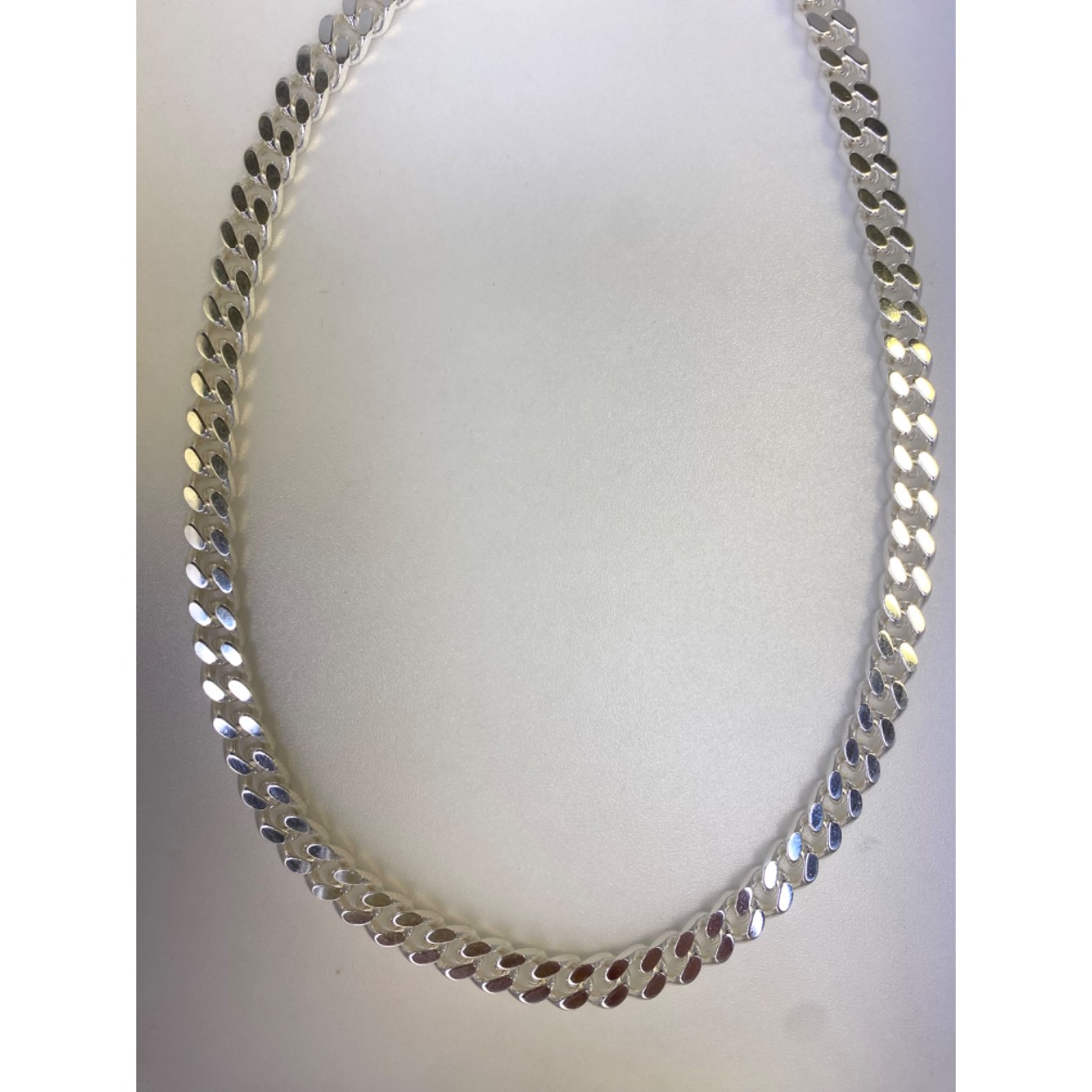 Zilver gourmet collier 56 cm / 7 mm met karabijnsluiting