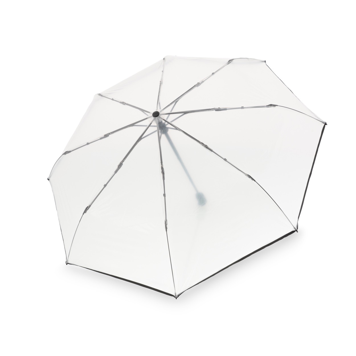 Paraplu welke sluit met druk op de knop. Hiermee altijd een hand vrij.
Deze transparante paraplu geeft u een ruim zichtveld.

Doorsnede 100cm
lengte opgevouwen 28cm