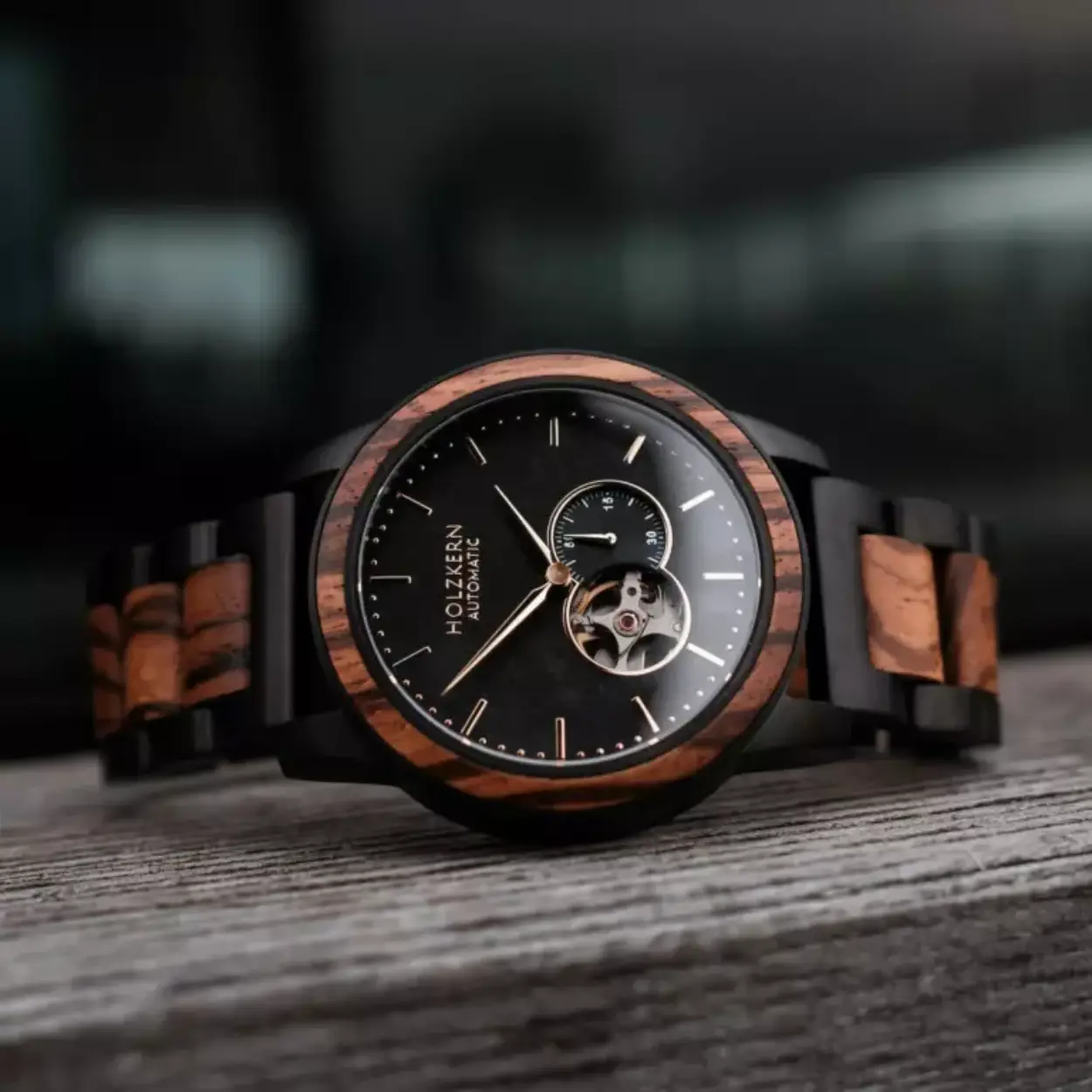 Holzkern Heren Horloge San Francisco (Zebrano/Ahorn)