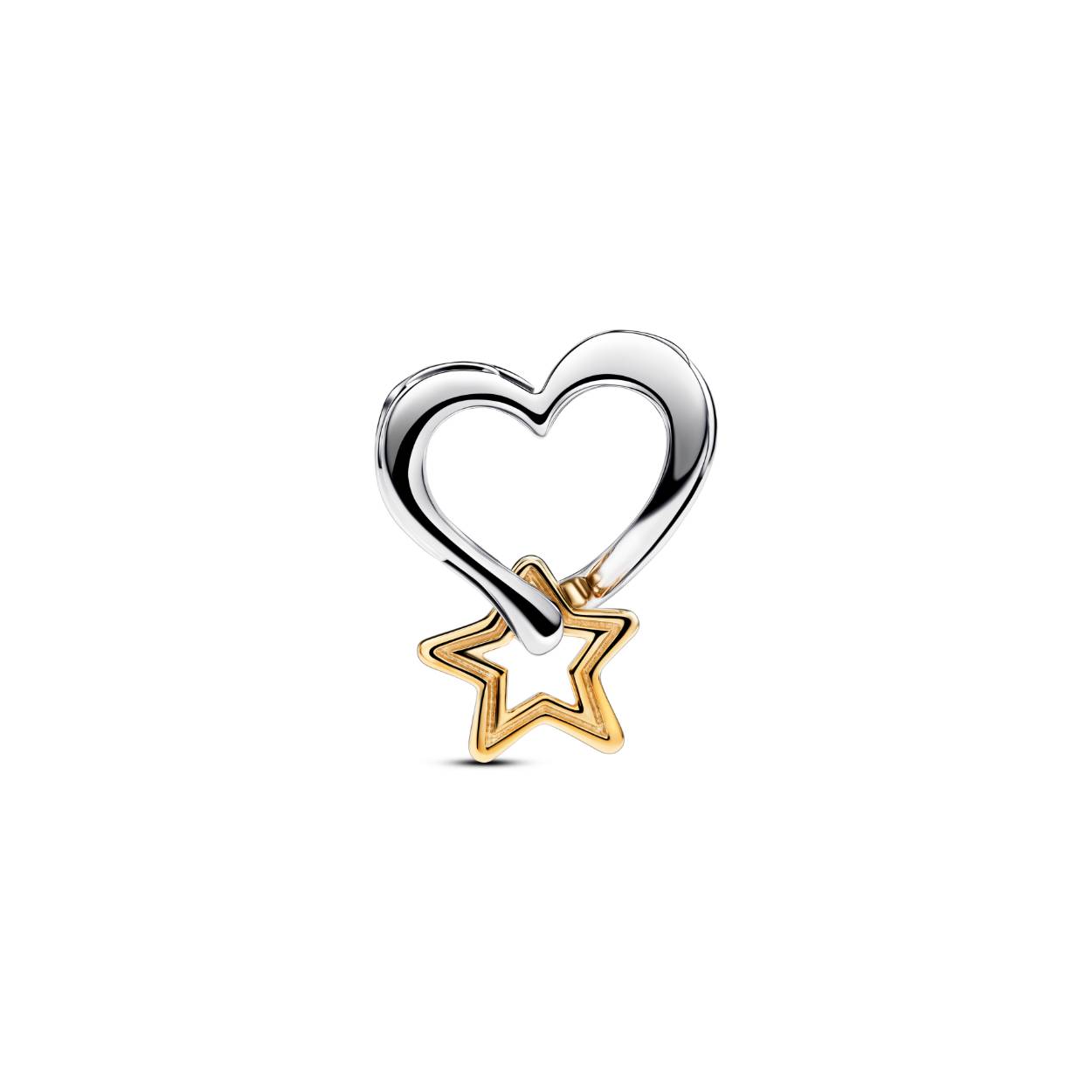 Heart and star sterling silver 
and 14k gold-plated charm