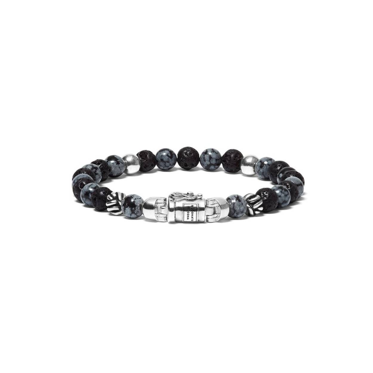 De Spirit Bead Mini Snowflake armband is gebaseerd op bidkralen en is vertaald naar een Buddha to Buddha ontwerp met zijn iconische sterling zilveren slot