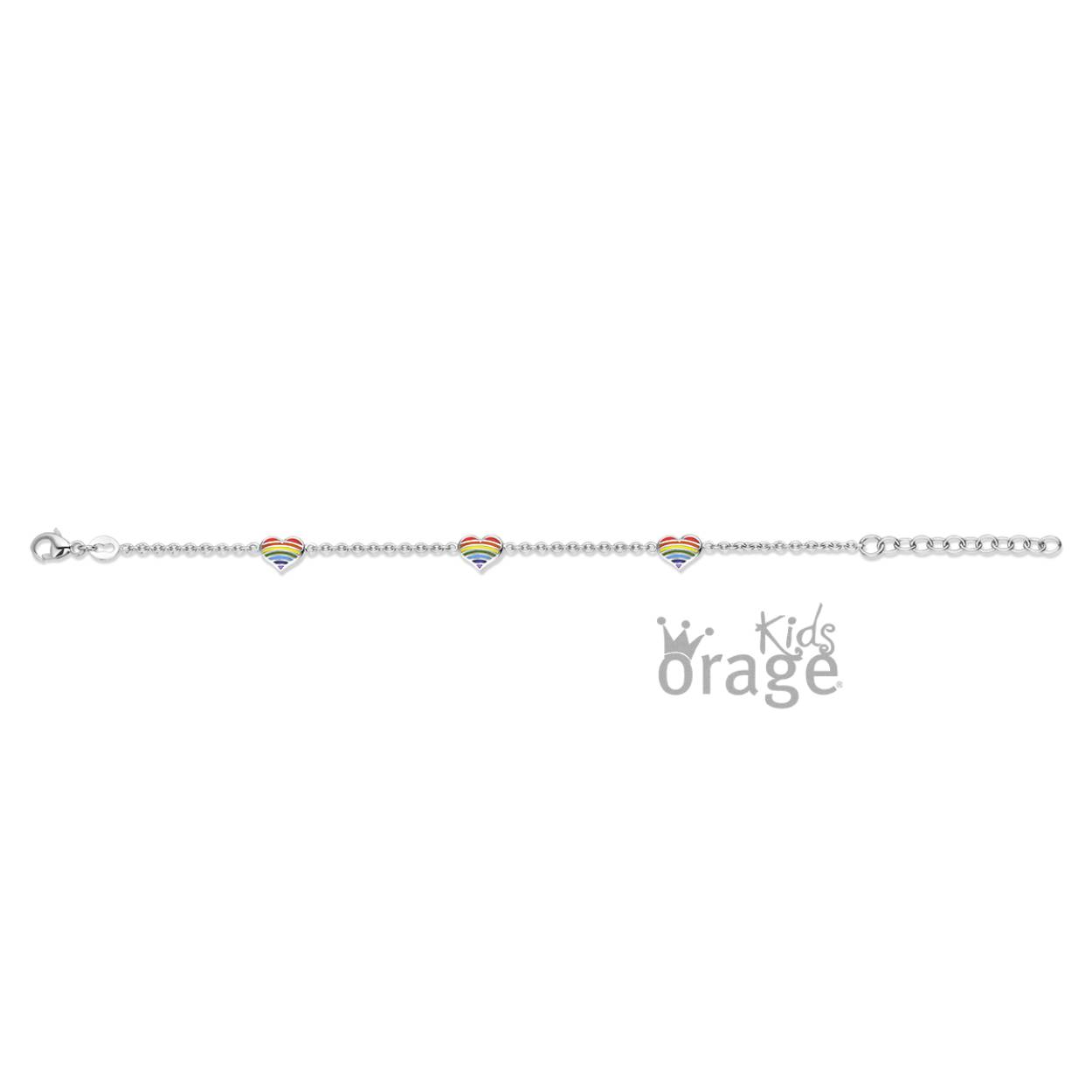 Zilveren armband (17 cm) met hartjes van Orage kids
Bijhorende ketting met hanger en oorbellen ook verkrijgbaar