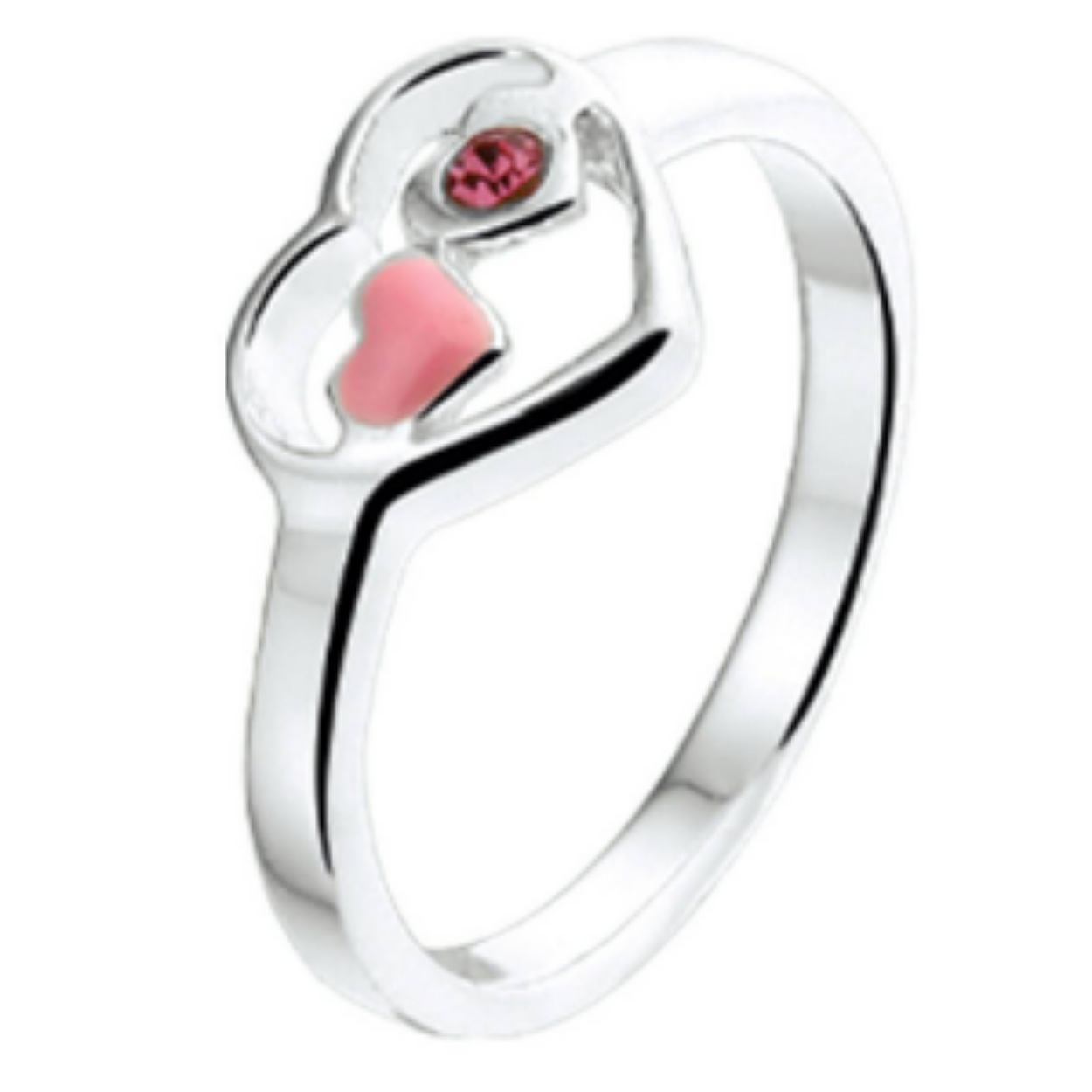 Zilveren ring hart