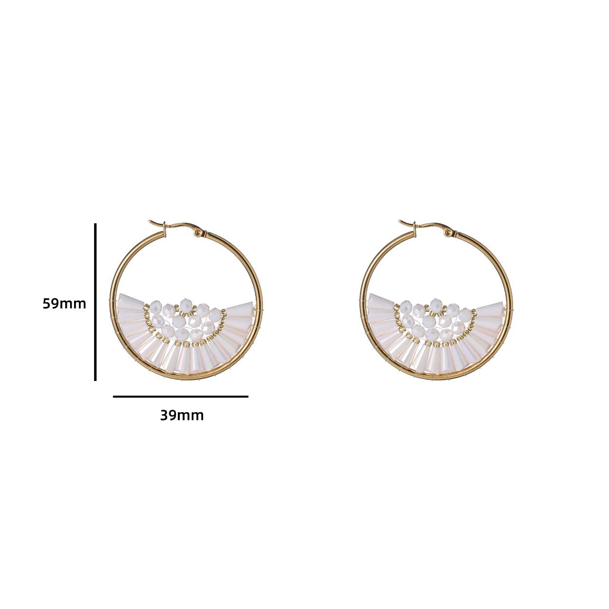 Bead Filled Hoop - 14K + White
E4081-1