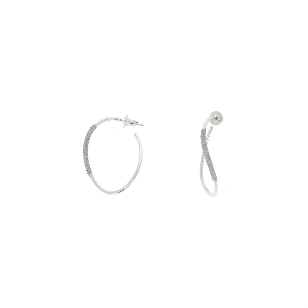 Rhodium earrings.