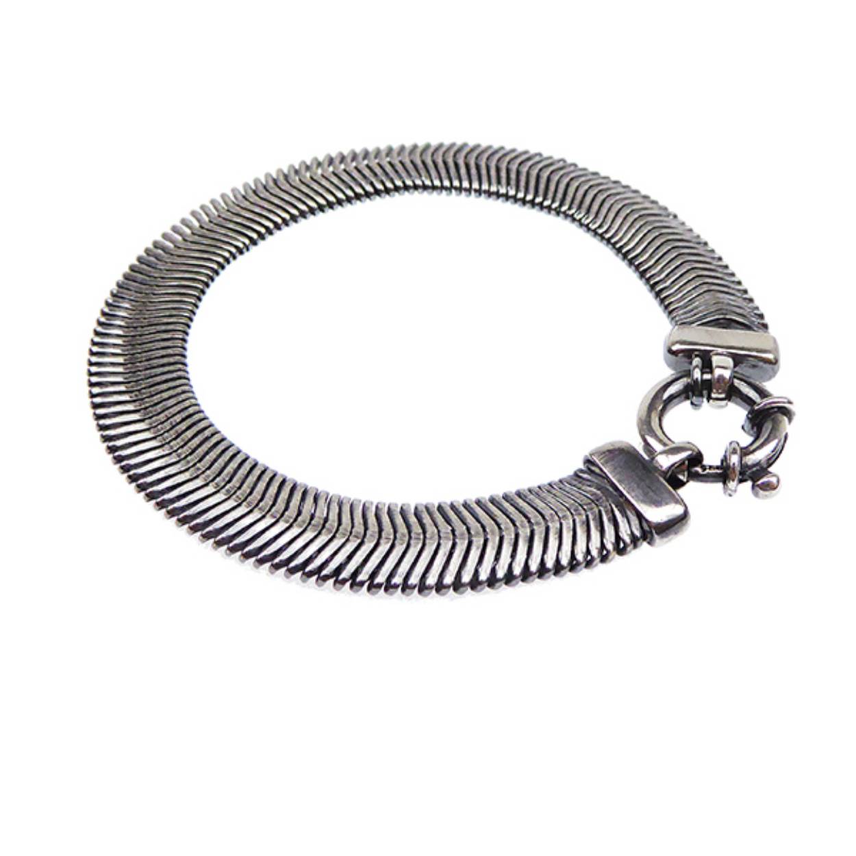 Armband - Ovale slang 10x3mm, licht geoxideerd

