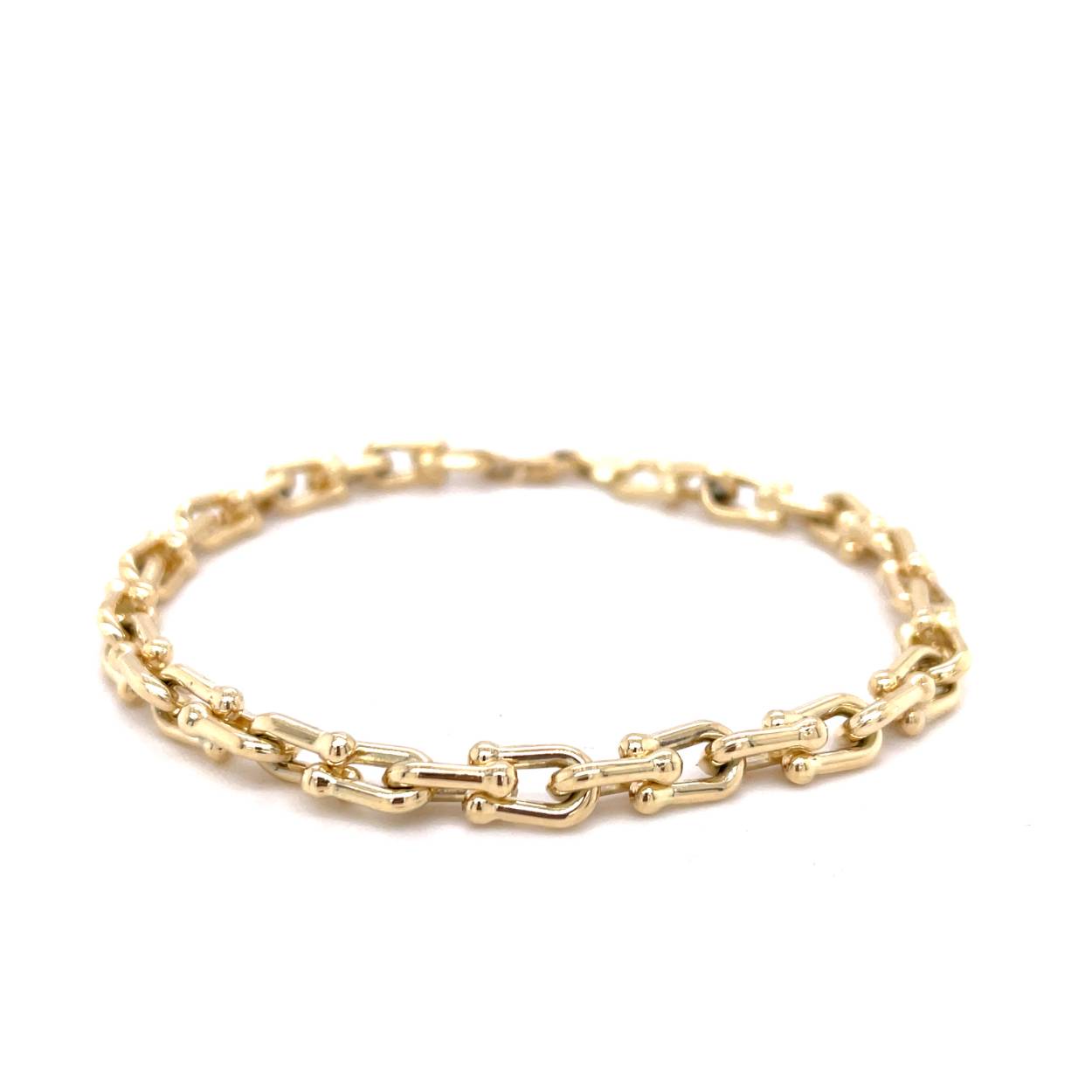 Geelgouden armband harpschakel VIJH010