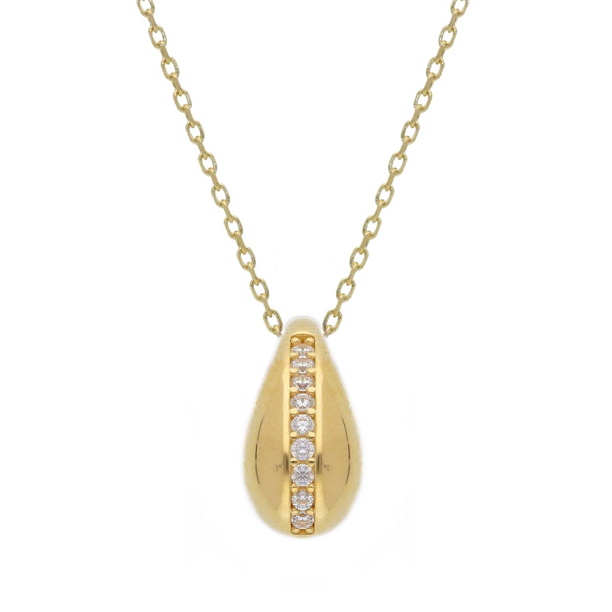 Ketting geel goud 18kt met zirconium