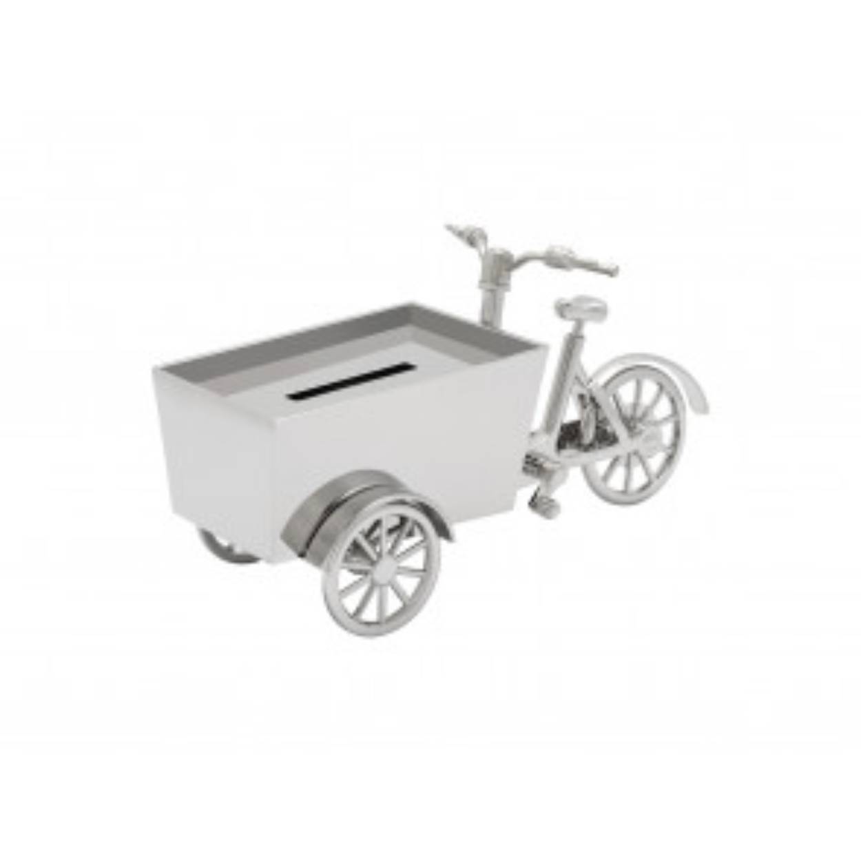Verzilverde spaarpot - bakfiets - 6165061 naam gravure gratis