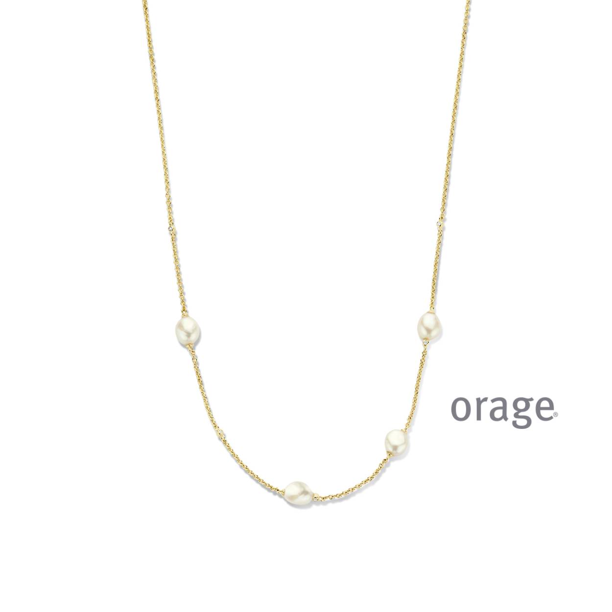 Goudkleurig collier met zoetwaterparels van het merk Orage
Lengte: 40 + 5 cm
Materiaal: 925 zilver, verguld
Bijhorende oorbellen en armband ook verkrijgbaar