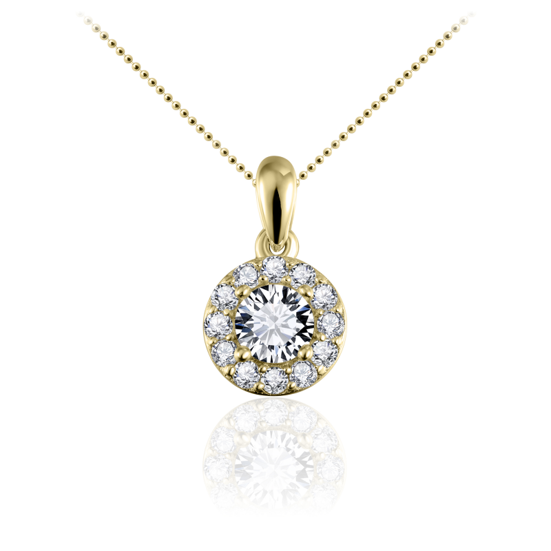 14k gouden entourage hanger met zirkonia. (excl. collier)
Hanger is uit te breiden in een set met bijpassende oorknoppen en ring.