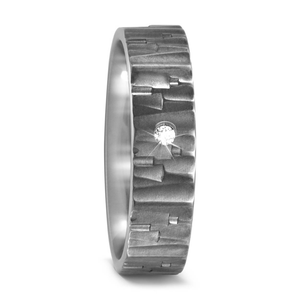 trouwring of vriendschapsring in titanium en diamant