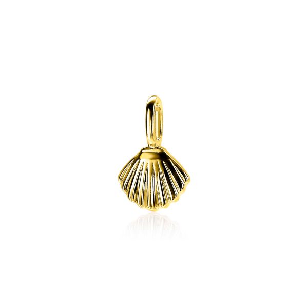 ZINZI zilveren hanger geel verguld schelpje