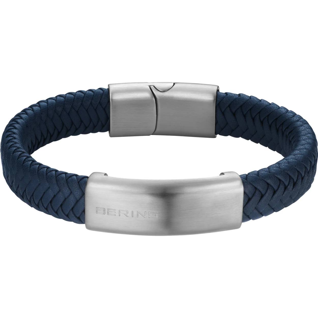 Blauwe herenarmband van BERING in roestvrij staal.
